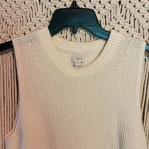 J. Crew Ivory Sleeveless Knit Top